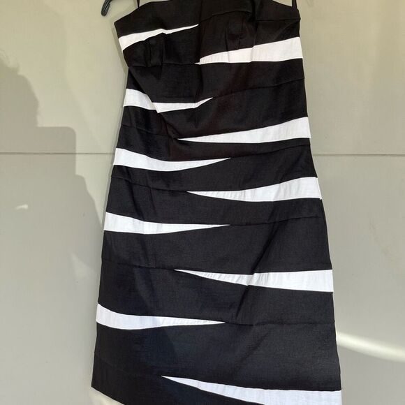 Y2K Jessica McClintock Strapless Zebra Stripe Bodycon Cocktail Dress, SZ M - Picture 4 of 13